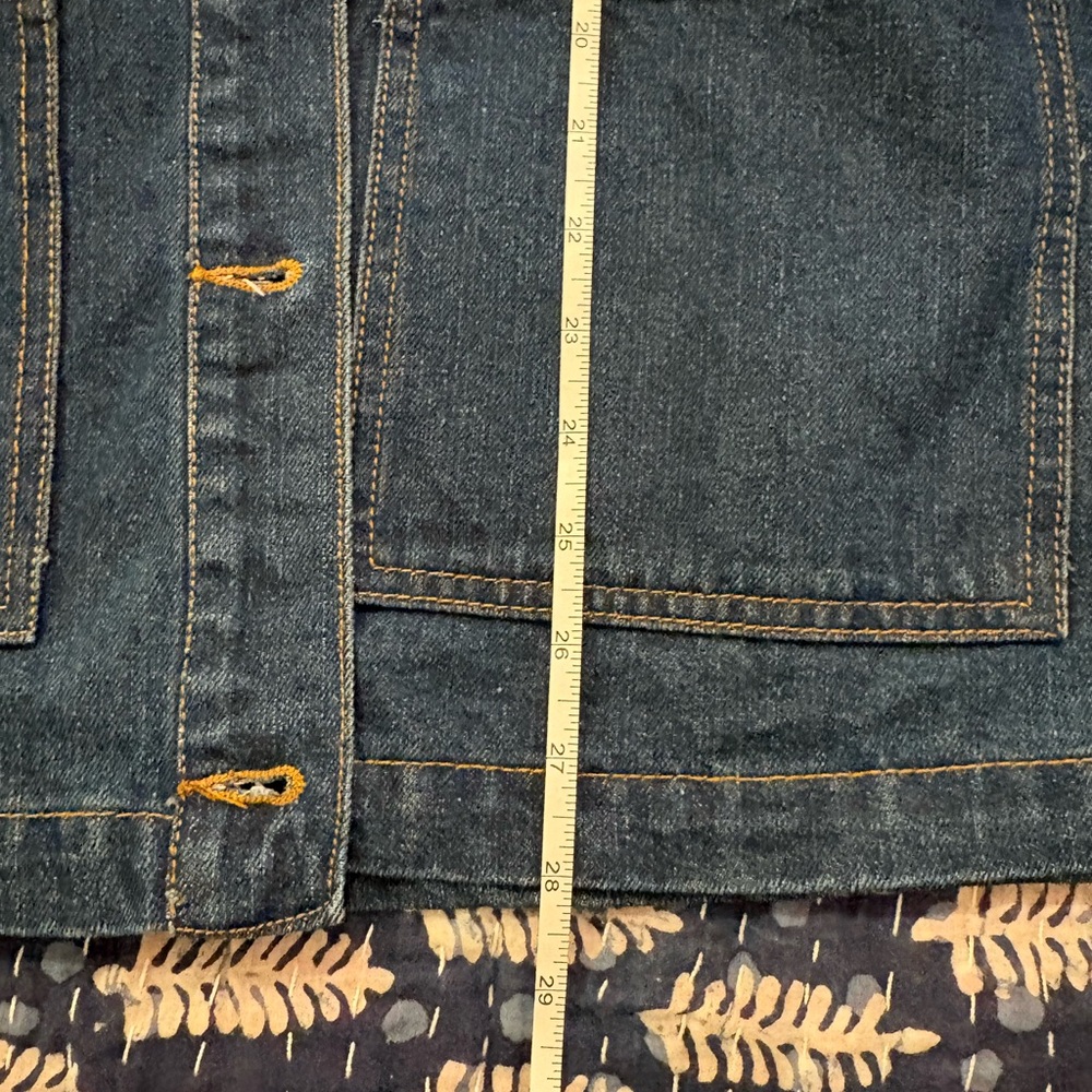 NWT Vigoss Dark Blue Denim Jacket with Mustard Corduroy Collar - Picture 8 of 8